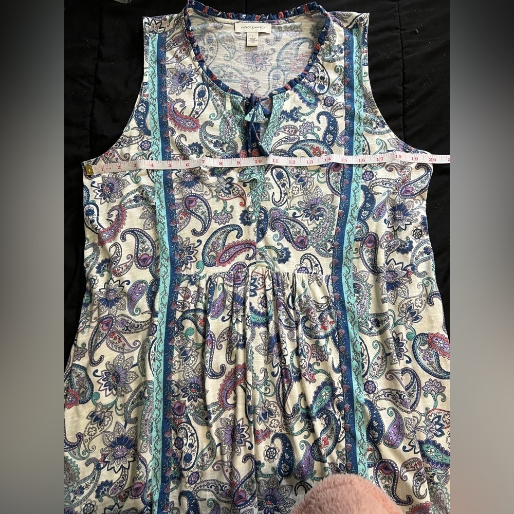 #162 Vintage America Sleeveless Blouse - Picture 6 of 9
